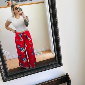 Split Front Floral Pants 🌺🌸